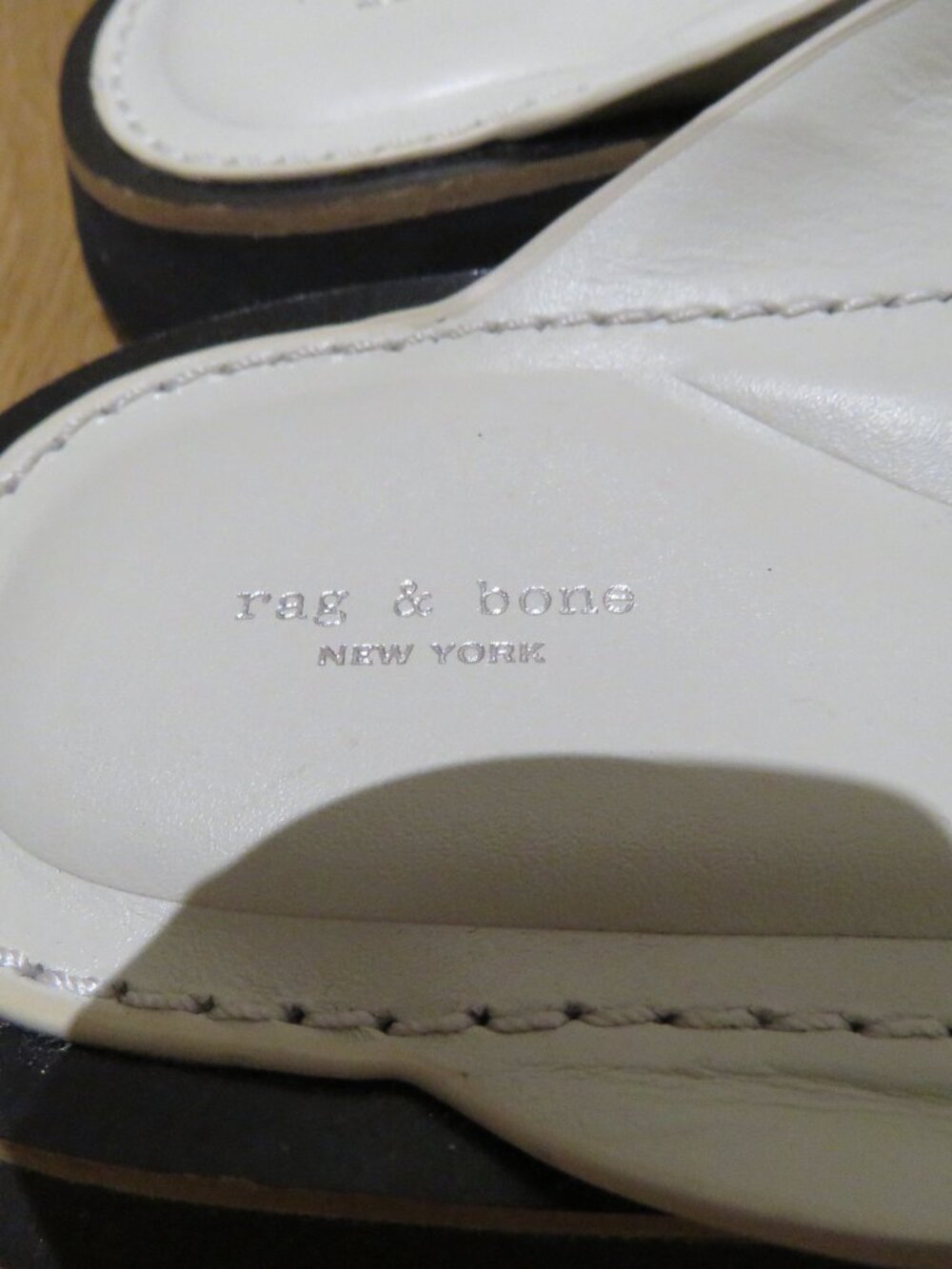 RAG & BONE Parker Thong Sandal Shoe Antique White US 6.5 Minimalist Quiet Luxury - Picture 8 of 11
